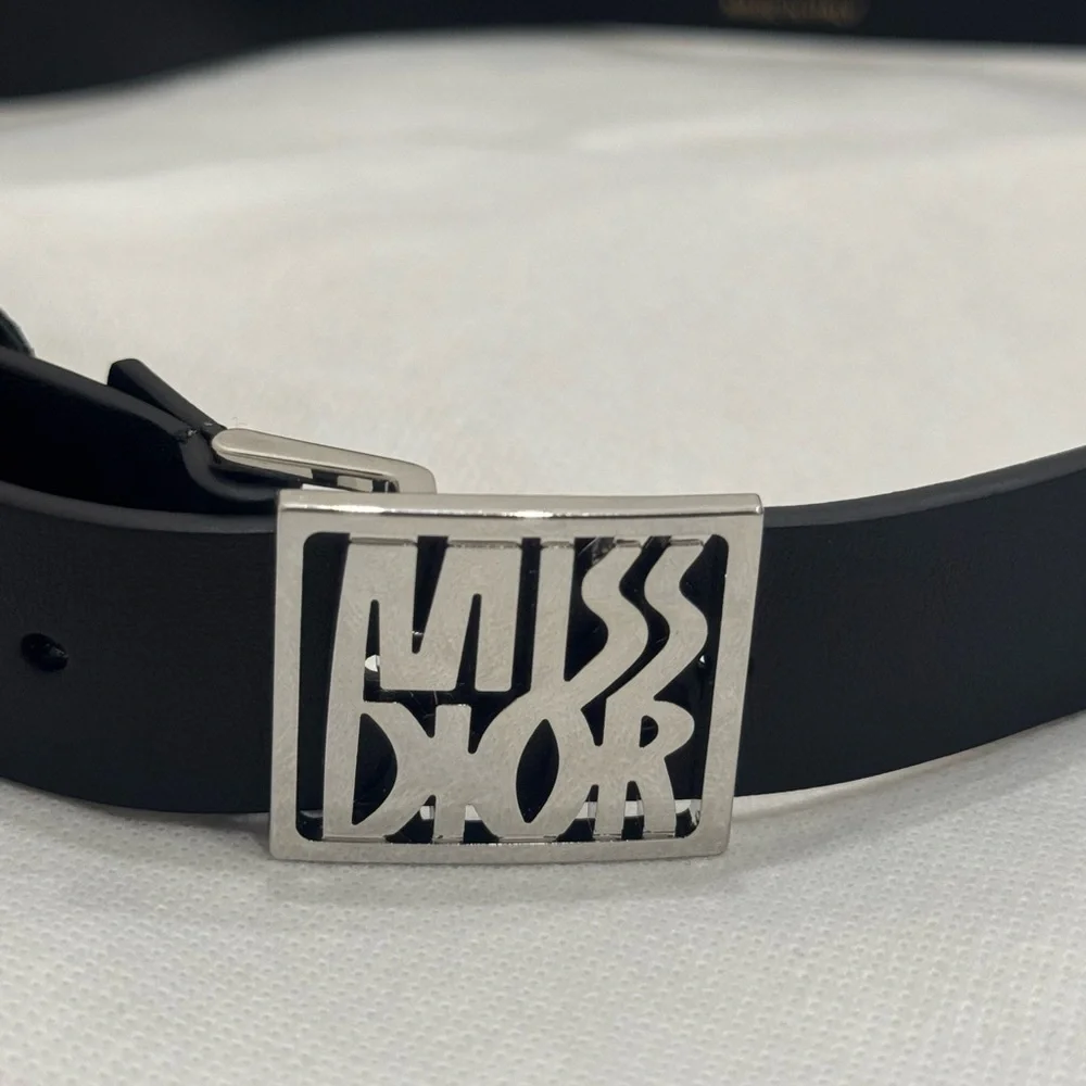 Dior Black Belt Bag with Silver Logo